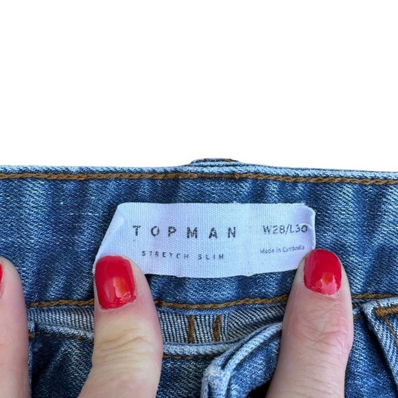 Topman Jeans Mens Stretch Slim Mid Rise Soft Pockets 28/30 - Picture 4 of 13